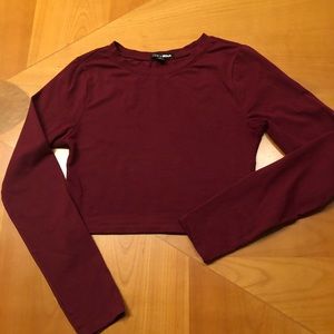 Fashion Nova Bugundy Crop Top